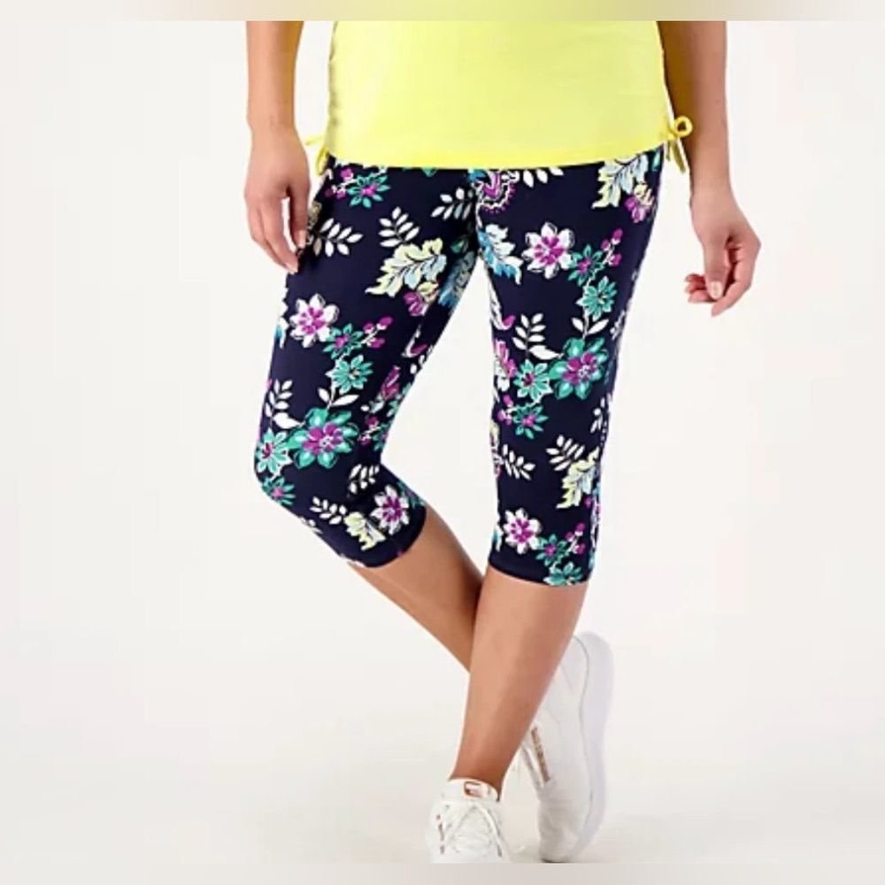 Sport savvy 5xp Floral Print Capri NWOT/NIP - Picture 1 of 8